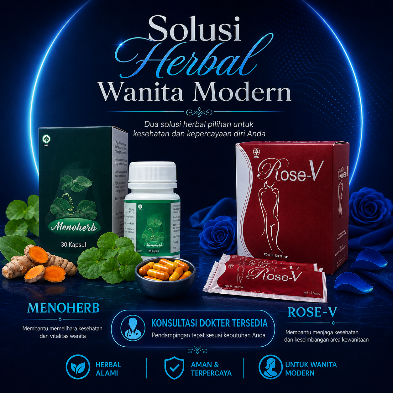 Rose V & Menoherb — Solusi Menopause HANDIA